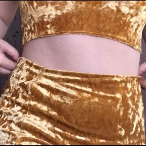 hand made gold crushed velvet set